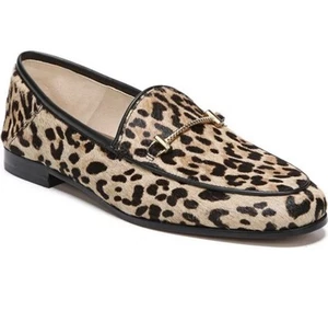 Sam Edelman Loafers Women 7.5 Leopard Lior Calf Hair Leather Flats Gold Buckle - Picture 1 of 14