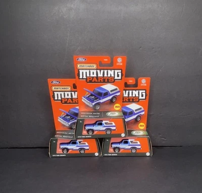 Matchbox 2024 Moving Parts 1978 Ford Bronco Metalflake Blue - Lot Of 3 - Image 1 of 4