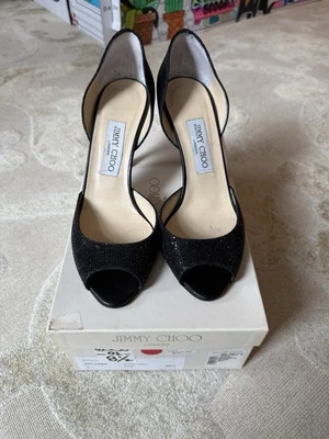 Tacones Jimmy Choo negros peep toe 38,5 Foto 1 de 4
