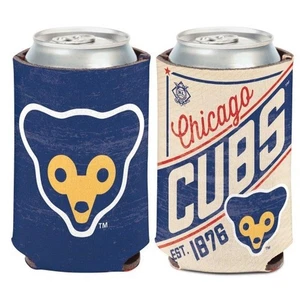 Chicago Cubs 12oz Two Sided Vintage Can Cooler [NEW] MLB Holder Foam Koozie - Picture 1 of 1