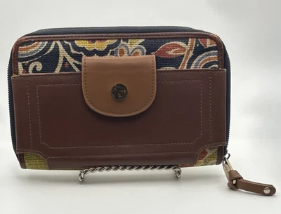 Spartina Phone Crossbody Blue Paisley Convertible Wristlet/ Wallet NO STRAP - Image 1 of 4