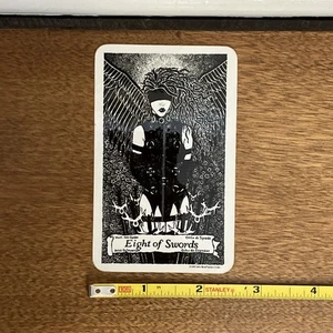 Vintage 90's 1997 Eight Of Swords Tarot Card  Sticker  4" x 2.5" NOS - Picture 1 of 2