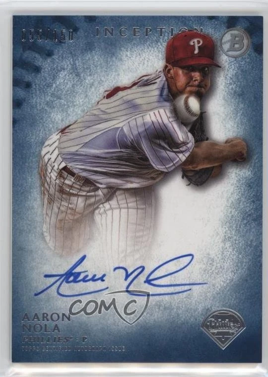2015 Bowman Inception Prospect Auto Blue /150 Aaron Nola #PA-AN Auto - Image 1 of 2