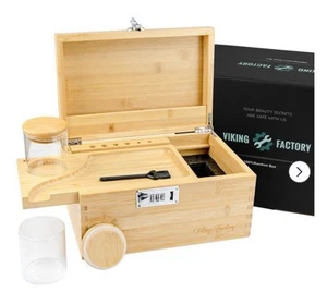 Viking Factory Premium 100% Bambus Stash Box Geschenkset mit Zubehör - Bild 1 von 8