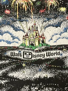 Vintage rare 80s Walt Disney World Fireworks All Over Print AOP Tshirt OSFA SS - Bild 1 von 6