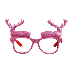 Glittering Novelty Reindeer Sunglasses Festival Photo Booth Props - Picture 1 of 8