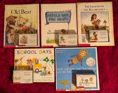 5 Scholastic Book And Cassette Sets Sheila Rae The Brave, Old Bear, School Days - Image 1 of 4