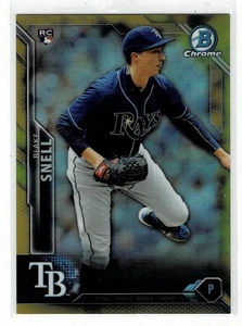 Bowman 2016 cromo Blake Snell refractor dorado RC #d 05/50 - Imagen 1 de 2