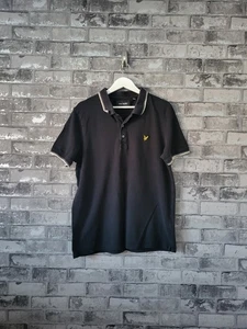Lyle & Scott Black Polo Shirt Size XL 100% Cotton Casual Smart Collared Top - Picture 1 of 7