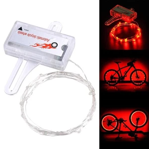 LED Bicycle Bike Wheel Light Auto Open & Close Wheel Spoke Lighting String Red - Imagen 1 de 7