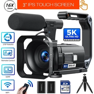 Digital Video Camera Camcorder 5K 56MP DV Camera WiFi IR Night Vision 16XZoom UK - Picture 1 of 10