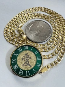 K18 18K 750 Real Gold Green Love Japan Necklace 21.8”/22” long 3.5mm 11.8g - Picture 1 of 24