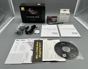 Cámara digital Nikon COOLPIX S220 10,0 MP - ¡Ciruela CON CAJA! OBRAS PROBADAS - Imagen 1 de 12