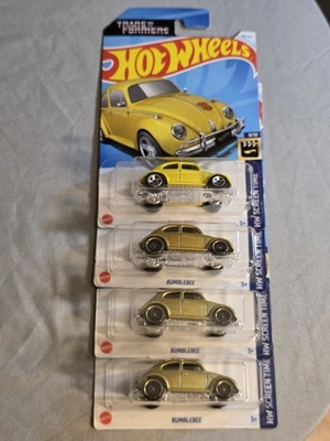 Hot Wheels Transformers Bumblebee Lote de 4 (3 Oro 1 Amarillo) Foto 1 de 4