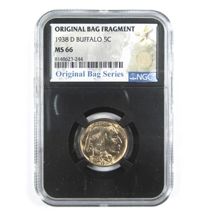1938 D Buffalo Nickel MS 66 NGC 5c Original Bag Fragment SKU:I14596 - Picture 1 of 4
