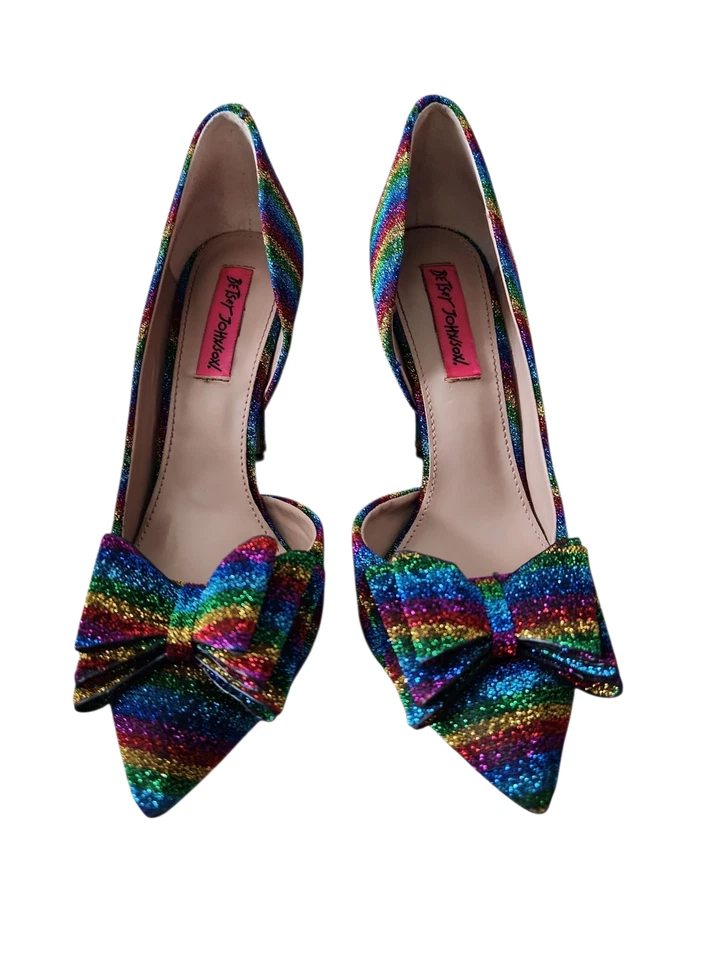 Betsey Johnson heels 7.5 - Rainbow Glitter Heels - Image 1 of 4