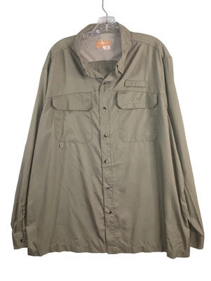 Habitat Shirt Men's XL Khaki Brown Button Up Long Sleeve Fishing Hiking Vented - Image 1 of 4