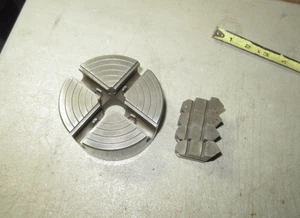 Vtg Atlas 4 Jaw, 4” Lathe Chuck missing adjustment screws restoration project - Picture 1 of 21