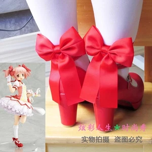 Anime Puella Magi Madoka Magica Kaname Madoka 9CM Tacones Altos Corbata PU Botas Zapatos - Imagen 1 de 7