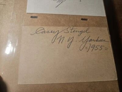 Rare 1955 Casey Stengel Autographed Index Card   NY Yankees  - Image 1 of 3