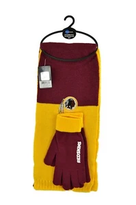 Washington Redskins NFL Colorblock Scarf and Glove Set One Size - Picture 1 of 2
