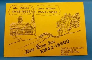 CB RADIO QSL Trading Card "MR & MRS WILSON - DOUG RUTLEDGE - WESTON ONTARIO - Bild 1 von 1