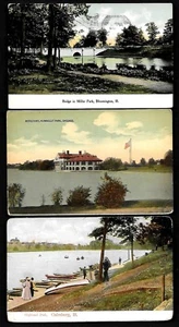 E93 Parks 3 Pcs.Galesburg Highland, Rectory Humbolt, Bollmington Bridge Miller - Picture 1 of 2