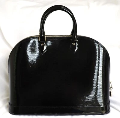 LOUIS VUITTON Black Patent Epi Leather Alma GM Handbag Satchel Pre-owned - Image 1 of 4