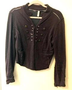 We The Free - Purple Cropped Military Style Sweater Jacket Women's Medium Coat - Picture 1 of 5