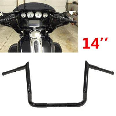 14'' Rise Horn Ape Hanger Fat Bars 1.25'' Handlebars For Harley-Davidson - Imagem 1 de 4
