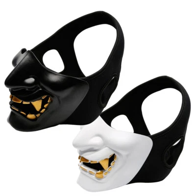 Airsoft Half Face Masks Evil Demon Kabuki Samurai Mask Masquerade Ball Halloween - Image 1 of 4