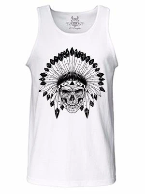 Nueva camiseta sin mangas con estampado de calavera india hipster vintage divertida para hombre con gráfico de MMA Foto 1 de 4