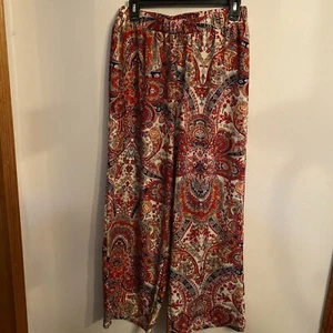Paisley Wide Leg Lightweight Pants Size 2XL Runs Small - Picture 1 of 5