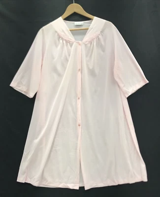 Abrigo de casa vintage Vassarette para mujer talla XXL rosa ropa de dormir botón delantero Foto 1 de 4