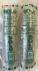 Solo Clear Dome Cup Lids DLR4NH For VS 506, VS606 = 2 Sleeves-100 Ct Free Ship