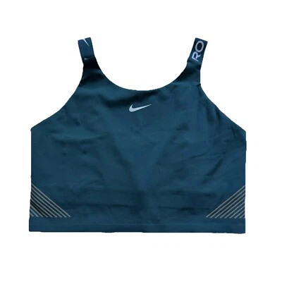 Nuevo con etiquetas Sujetador de Entrenamiento Deportivo Nike Pro DRI-FIT S Ajuste Ajustado 75% Fibra Reciclada Top Verde azulado Foto 1 de 4