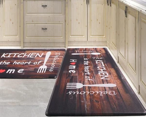 Farmhouse Kitchen Rugs Sets 2 Piece Cushioned anti Fatigue Kitchen Mat,Memory Fo - Picture 1 of 7