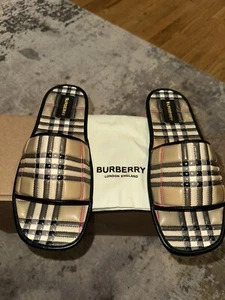 Burberry Alixa Flat Sandals-Archive Beige IP Check - Womens Sz 41 /10 (w/ Bag) - Picture 1 of 4