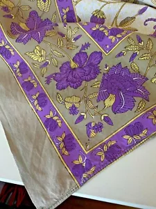 Vintage Französisches Land Provenzalen Tischdecke mit Lila Blumen XX134 - Bild 1 von 7