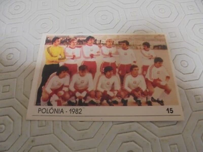 #15 Adesivo antigo coleção portuguesa Polônia Copa do Mundo Espanha 82 - Imagem 1 de 2