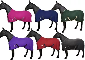 Horse Masters Travel Fleece Cooler Standard Neck Rug Green Purple Pink Red Grey - Picture 1 of 13