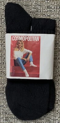 Calcetines Cosmopolitan Vintage Media Pantorrilla Estilo Crew Talla 9-11 Patrón Diseño Negro Nuevo de Lote Antiguo Foto 1 de 4