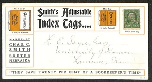 Smith's Adjustable Index Cards Special Stamp 1899 Overprint Postcard - Picture 1 of 2