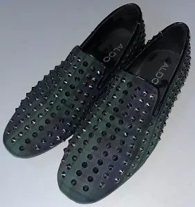 Aldo Men’s Studded Blue And Green Loafers Size 9 - Picture 1 of 8