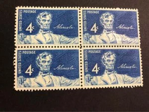 1959 Lincoln Statue 4x6 Framed Stamp Art, Unused Vintage USA #FR1116 - Picture 1 of 5