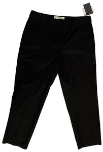 NWT LIZ CLAIBORNE NEW YORK "JACKIE" BLACK STRAIGHT LEG Crop PANTS SIZE 10 - Picture 1 of 7
