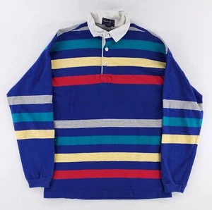 Gant Rugger Rugby Shirt VTG 90s Multi-color Stripe Made USA Mens XL - Picture 1 of 6