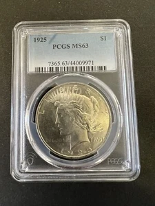 1925 Silver Peace Dollar ($1.00) PCGS MS 63 - Picture 1 of 4