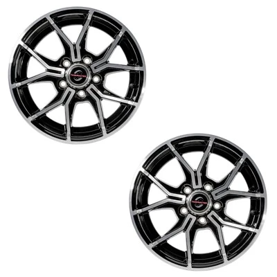 2-Pack 15x6 Trailer Wheel 5 lug Black Machined 5 Fork Aluminum Trailer Rim - Bild 1 von 3