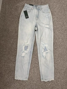 Wild Fable High Rise Jeans Women’s Size 00 Denim Distressed 90s Relaxed Straight - Picture 1 of 7